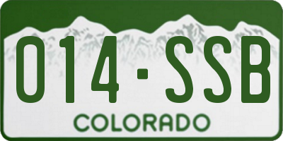 CO license plate 014SSB