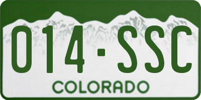 CO license plate 014SSC