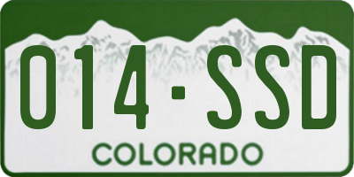 CO license plate 014SSD