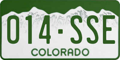 CO license plate 014SSE