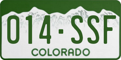 CO license plate 014SSF