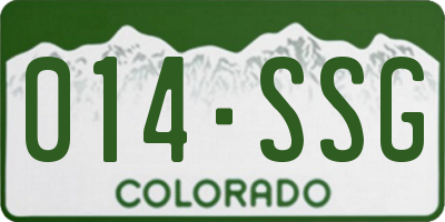 CO license plate 014SSG