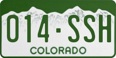 CO license plate 014SSH