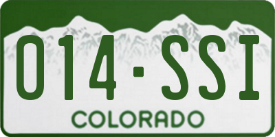 CO license plate 014SSI