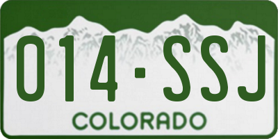 CO license plate 014SSJ