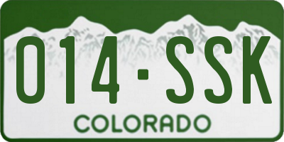 CO license plate 014SSK
