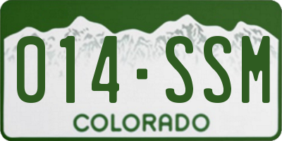 CO license plate 014SSM