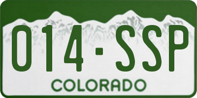 CO license plate 014SSP