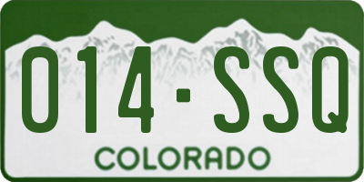 CO license plate 014SSQ