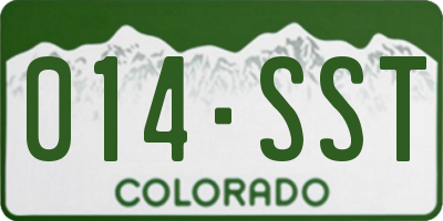 CO license plate 014SST