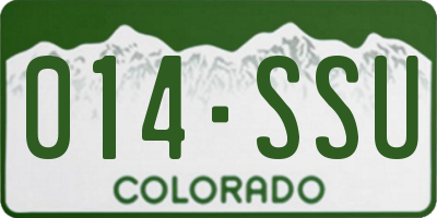 CO license plate 014SSU