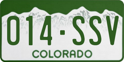 CO license plate 014SSV