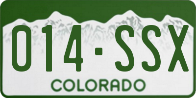 CO license plate 014SSX