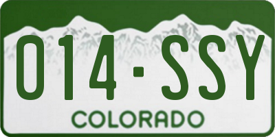 CO license plate 014SSY