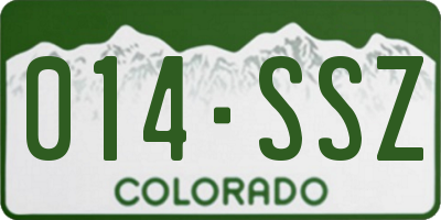 CO license plate 014SSZ