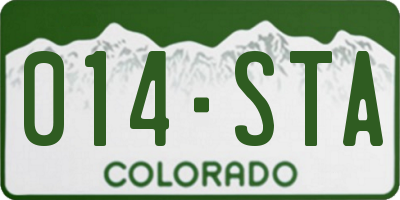 CO license plate 014STA