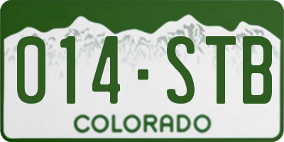 CO license plate 014STB