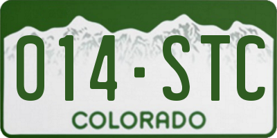 CO license plate 014STC