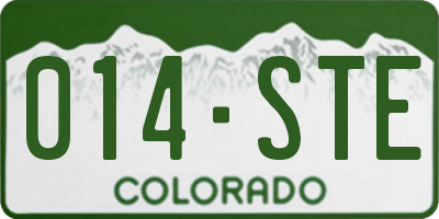 CO license plate 014STE