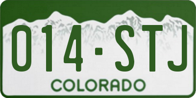 CO license plate 014STJ