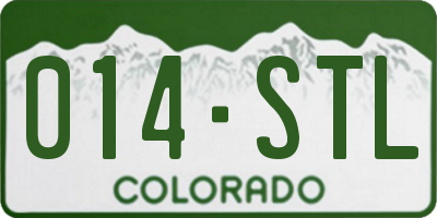 CO license plate 014STL