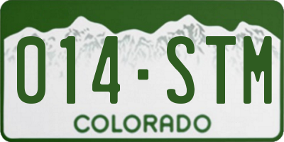 CO license plate 014STM