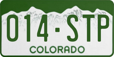 CO license plate 014STP