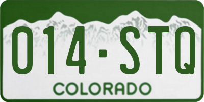 CO license plate 014STQ