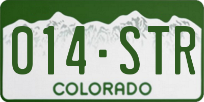 CO license plate 014STR