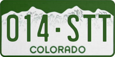 CO license plate 014STT