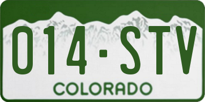 CO license plate 014STV