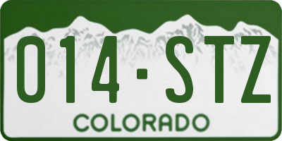 CO license plate 014STZ