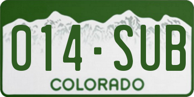CO license plate 014SUB