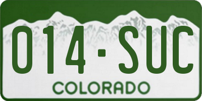 CO license plate 014SUC