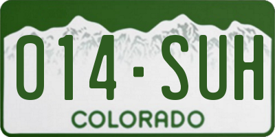 CO license plate 014SUH