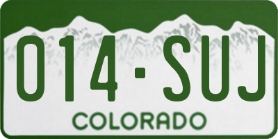 CO license plate 014SUJ