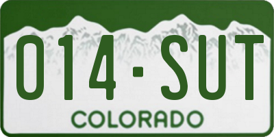 CO license plate 014SUT