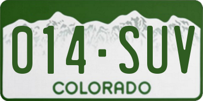 CO license plate 014SUV