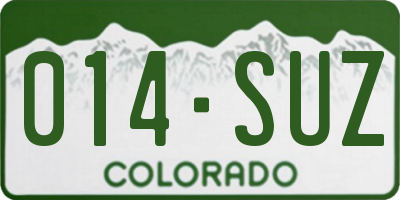 CO license plate 014SUZ
