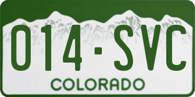 CO license plate 014SVC