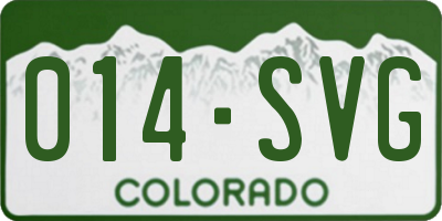 CO license plate 014SVG