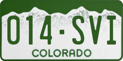 CO license plate 014SVI