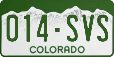 CO license plate 014SVS