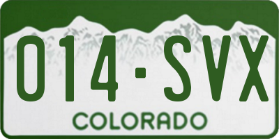 CO license plate 014SVX