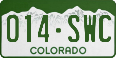 CO license plate 014SWC