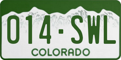 CO license plate 014SWL