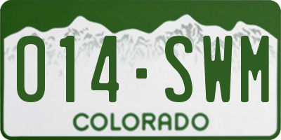 CO license plate 014SWM