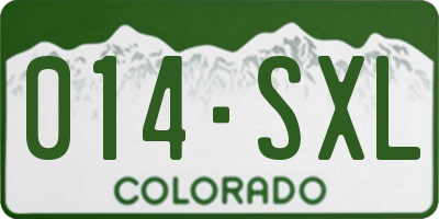 CO license plate 014SXL