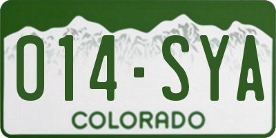 CO license plate 014SYA