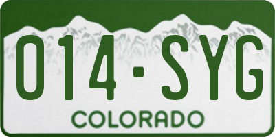 CO license plate 014SYG